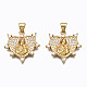 Brass Micro Pave clear Cubic Zirconia Pendants(ZIRC-N039-165-NF)-1