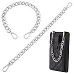 Aluminum Curb Chain Bag Shoulder Straps, with Alloy Swivel Clasps, for Bag Replacement Accessories, Platinum, 310mm, 2pcs/box(FIND-PH0010-39P)