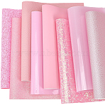 8Pcs Rectangle Imitation Leather Fabric, DIY Craft Supplies, Pink, 330x200x0.5mm(FIND-WH20020-24A)