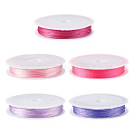 50M 5 Colors 12-Ply Polyester Threads, for Jewelry Making, Mixed Color, 1mm, 10m/color(NWIR-TA0001-40C)