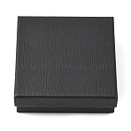 Square Cardboard Jewelry Boxes, with Sponge Inside, for Earrings Rings Necklaces and Bracelets Gifts Packaging, Black, 9x9x3cm(CBOX-A010-01B-01)
