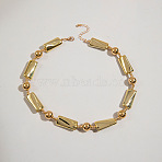 Alloy & CCB Plastic Beaded Necklaces, Rectangle, 16.73 inch(42.5cm)(FS-WG4655B-04)