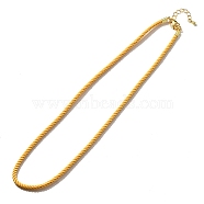 Nylon Milan Cord Necklace Making, with Brass Findings and Stainless Steel Claw Lobster Clasps, Golden, Long-Lasting Plated, Gold, 17.91~18.31 inch(45.5~46.5cm)(MAK-M028-01G-01)