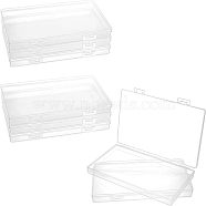 Transparent Plastic Bead Containers, with Hinged Lids, for Beads and More, Rectangle, Clear, 19.1x10.95x1.6cm(CON-FH0001-21B)