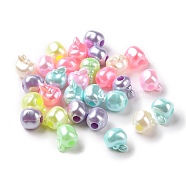 Imitation Pearl Acrylic Beads,  Apple, Mixed Color, 8.5x9x8mm, Hole: 2.8mm, about 2000pcs/500g(OACR-A017-03)