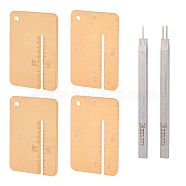 2Pcs 45# Steel Leather Hole Punches, 1 & 2 Prong Lacing Stitching Punching Tool, with 4Pcs Acrylic Puller, Manual Diy Leather, Leather Punch Perforated Auxiliary Tool, Stainless Steel Color(TOOL-FG0001-08)