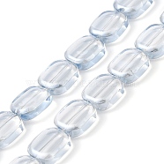 Transparent Electroplate Glass Bead Strands, Pearl Luster Plated, Rectangle, Light Steel Blue, 12x10x4.5mm, Hole: 1mm, about 55pcs/strand, 25.98''(66cm)(EGLA-P049-02A-PL02)