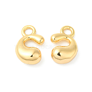 Brass Charms, Real 18K Gold Plated, Letter C, 13x8x4.5mm, hole: 2.5mm(KK-P234-13G-C)