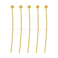 Brass Ball Head pins, Cadmium Free & Lead Free, Golden, 25x0.5mm, 24 Gauge, Head: 2mm, about 9350pcs/bag(KK-R020-06G)