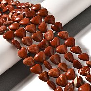 Natural Red Jasper Beads Strands, Heart, Heart, 10.5x10.5~11.5x4.5~5mm, Hole: 0.7~1mm, about 38~40pcs/strand, 36.8~42.6cm(G-R190-10mm-57)