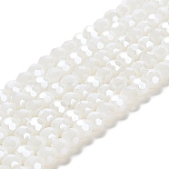 Electroplate Opaque Glass Beads Strands, Faceted(32 Facets), Pearl Luster Plated, Round, WhiteSmoke, 6mm, Hole: 1mm, about 98~100pcs/strand, 20.39~20.59 inch(51.8~52.3cm)(EGLA-A035-P6mm-A01)