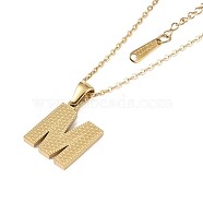 Ion Plating(IP) Initial Letter 304 Stainless Steel Pendant Necklaces, Real 18K Gold Plated, Letter M, 15.87 inch(40.3cm), Pendant: about 17x13.5mm(NJEW-M199-01G-M)