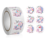 6 Patterns Horse Cartoon Stickers Roll, Round Dot Paper Adhesive Labels, Decorative Sealing Stickers for Gifts, Party, Medium Purple, 25mm, 500pcs/roll(UNIC-PW0001-009D)