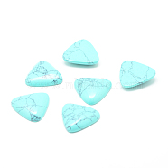 Synthetic Turquoise Gemstone Cabochons, Triangle, Dyed, 9.5~10x10x5.5mm(X-G-T025-10x10mm-01)