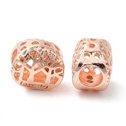 Rack Plating Alloy European Beads, Cadmium Free & Nickel Free & Lead Free, Large Hole Beads, Oval with Tree of Life & Word Family, Rose Gold, 10.5x11x8mm, Hole: 5mm(PALLOY-S189-08RG)