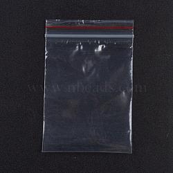 Plastic Zip Lock Bags, Resealable Packaging Bags, Top Seal, Self Seal Bag, Rectangle, Red, 9x6cm, Unilateral Thickness: 1.8 Mil(0.045mm), 100pcs/bag(OPP-G001-D-6x9cm)