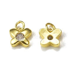 Glass Charms, with Brass Findings & Jump Rings, Butterfly, Golden, 9x9.5x3mm, Hole: 3mm(KK-E068-VB220)