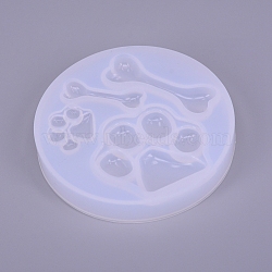 Bear Paw Print & Bone Silicone Molds, Resin Casting Molds, For UV Resin, Epoxy Resin Jewelry Making, White, 75x11mm(DIY-WH0167-91)