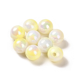 Opaque Acrylic Beads, Gradient Colorful, Round , Champagne Yellow, 8mm, Hole: 1.8mm, about 2083pcs/500g(OACR-Z016-01A-03)