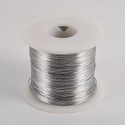 Aluminum Wire for Jewelry Making, with Spool, Platinum, 22 Gauge, 0.6mm, about 260m/roll(AW-F003-01P)