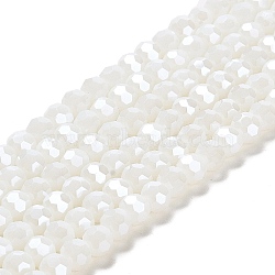 Opaque Glass Beads Strands, Faceted, Round, WhiteSmoke, 6mm, Hole: 1mm, about 98~100pcs/strand, 20.39~20.59 inch(51.8~52.3cm)(EGLA-A035-P6mm-A01)