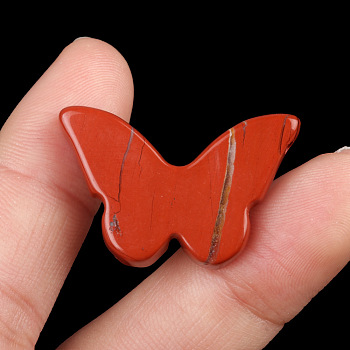 Natural Red Jasper Pendants, Butterfly Charms, 20x30x7mm