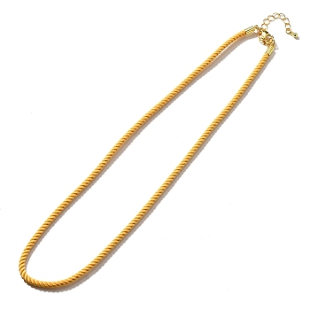 Nylon Milan Cord Necklace Making, with Brass Findings and Stainless Steel Claw Lobster Clasps, Golden, Long-Lasting Plated, Gold, 17.91~18.31 inch(45.5~46.5cm)