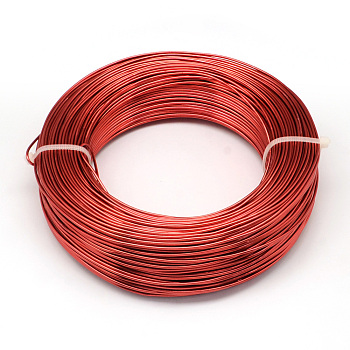 Round Aluminum Wire, Flexible Craft Wire, for Beading Jewelry Doll Craft Making, Red, 15 Gauge, 1.5mm, 100m/500g(328 Feet/500g)