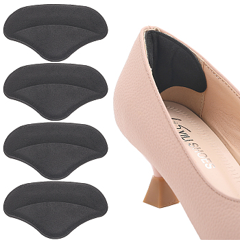 Cotton Anti-Wear Heel Grips, Self Adhesive Heel Pads, Black, 49x88x6mm