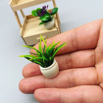 Mini Plastic Artificial Plant Ornaments, Miniature Bonsai, for Dollhouse, Home Display Decoration, Green, 25x30mm