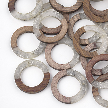 Resin & Wood Pendants, Ring, Gainsboro, 28x3mm, Hole: 1.5mm