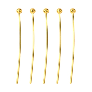 Brass Ball Head pins, Cadmium Free & Lead Free, Golden, 25x0.5mm, 24 Gauge, Head: 2mm, about 9350pcs/bag