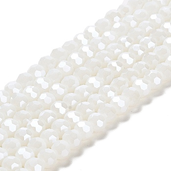 Electroplate Opaque Glass Beads Strands, Faceted(32 Facets), Pearl Luster Plated, Round, WhiteSmoke, 6mm, Hole: 1mm, about 98~100pcs/strand, 20.39~20.59 inch(51.8~52.3cm)