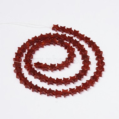 Natural Carnelian Star Beads Strands(G-M201-31-8mm)-2