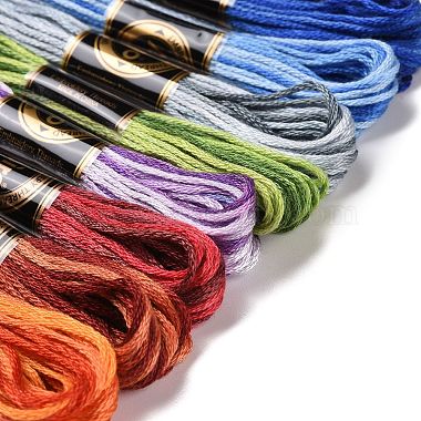 8 Skeins 8 Colors 6-Ply Polyester Embroidery Floss(OCOR-M009-01A-01)-2