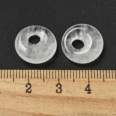 Natural Quartz Crystal Rock Crystal Donut/Pi Disc Charms(G-G142-02U)-3