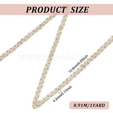 Fingerinspire 1 yard cristal hotfix strass chaîne de garniture de ceinture de mariée(DIY-FG0004-44A)-2