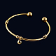 Beau design réel 18k plaqué or en laiton charme couple manchette bracelet(BJEW-EE0001-06)-2