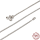 Rhodium Plated 925 Sterling Silver Wheat Chains Necklace for Women(STER-I021-02B-P)-1