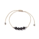 3Pcs 3 Style Natural Obsidian Braided Bead Bracelets Set(BJEW-JB09334-03)-3