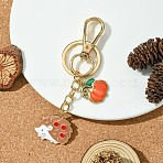 Hedgehog Alloy Enamel Keychain, with Iron Findings, Mixed Color, 10.8cm, Pendant: 27~35mm.(KEYC-YW00070-03)