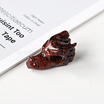 Natural Mahogany Obsidian Sculpture Display Decorations, for Home Office Desk, Dragon Head, 36.5~38x20.5x20.5~22.5mm(G-PW0004-43H)