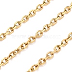 316 Surgical Stainless Steel Cable Chains, Unwelded, with Spool, Ion Plating(IP), Golden, 4.5x3.5x1mm(CHS-B010-02B-G)