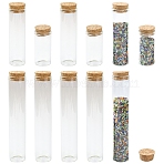 15Pcs 3 Styles Glass Cork Bottles Ornament, Glass Empty Wishing Bottles, DIY Vials for Pendant Decorations, Clear, 6~15x3cm, Capacity: 25ml(0.85fl. oz)~Capacity: 80ml(2.71fl. oz), 5pcs/style(DIY-YW0016-09)