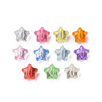 Transparent Acrylic Beads, Star, Mixed Color, 9x9.5x5.5mm, Hole: 2mm, about 2000pcs/500g(MACR-S373-45-B)