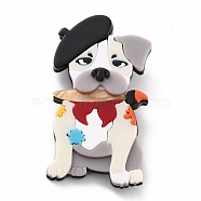 Dog with Hat Brooch, Animal Acrylic Safety Lapel Pin for Backpack Clothes, Colorful, 70x39x11mm, Pin: 0.6mm(JEWB-M021-22)