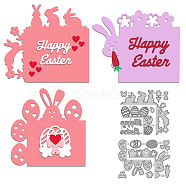 Easter Carbon Steel Cutting Dies Stencils, for DIY Scrapbooking, Photo Album, Decorative Embossing Paper Card, Stainless Steel Color, Rabbit, 77~90x98~102x0.8mm, 2pcs/set(DIY-WH0309-1643)