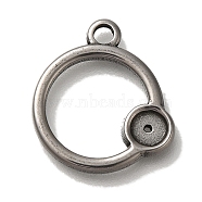 304 Stainless Steel Pendant Rhinestone Settings, Round, Fit for 4mm Rhinestone, 18.5x16.5x2mm, Hole: 2mm(STAS-H223-01AS-04)