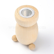 Natural Wooden Candle Holder, Column, Bisque, 62x84mm(DJEW-WH0033-31B)