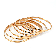 201 Stainless Steel Bangle Sets, Golden, 67.5mm, 3.8mm, about 7pcs/set(BJEW-O115-24)